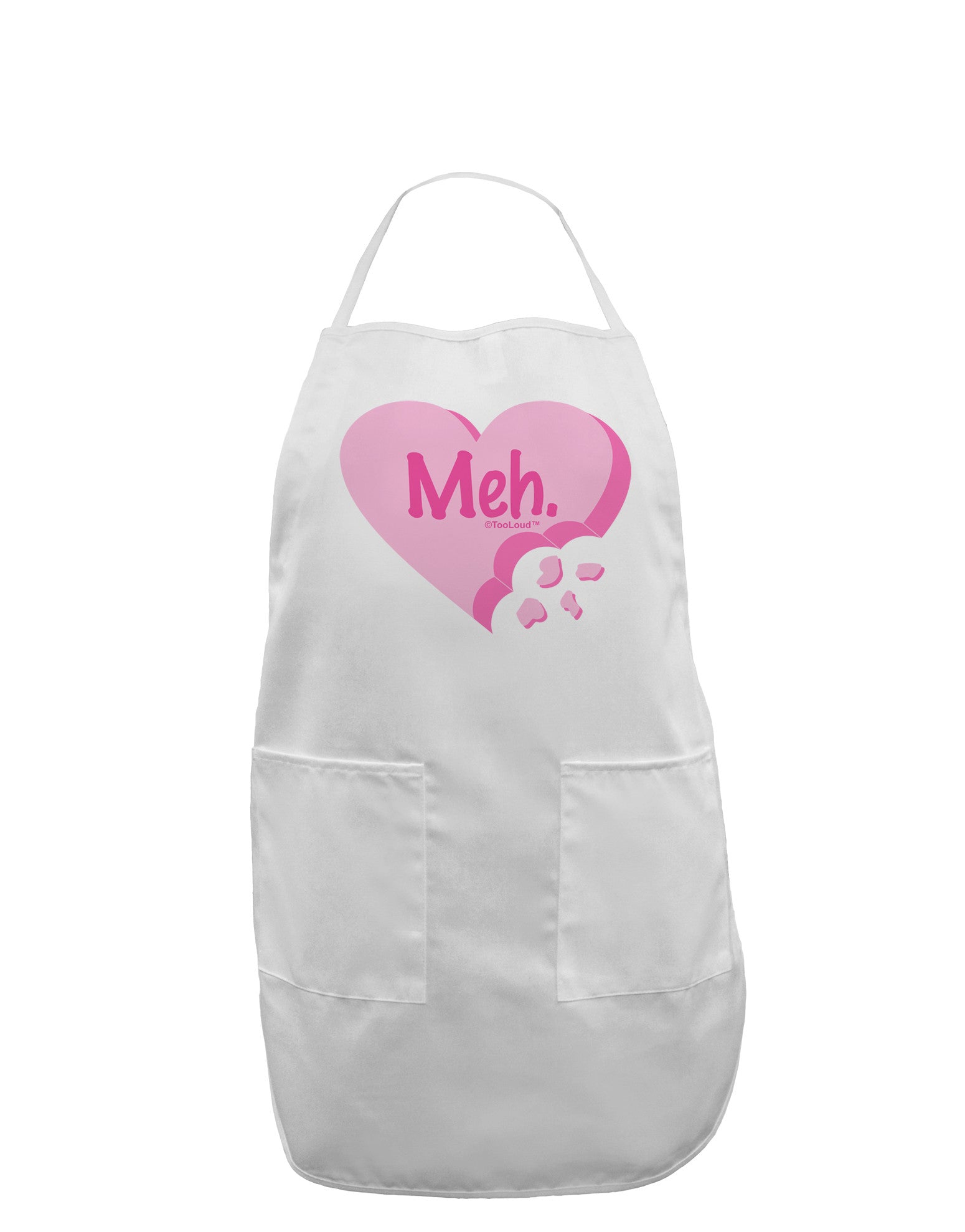 Meh Candy Heart - Valentines Day Adult Apron by TooLoud-Bib Apron-TooLoud-White-One-Size-Davson Sales