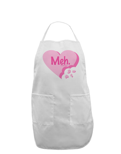 Meh Candy Heart - Valentines Day Adult Apron by TooLoud-Bib Apron-TooLoud-White-One-Size-Davson Sales