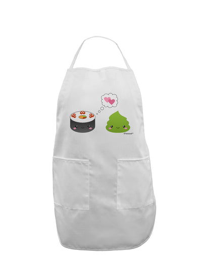 Cute Sushi and Wasabi Love Adult Apron by TooLoud-Bib Apron-TooLoud-White-One-Size-Davson Sales