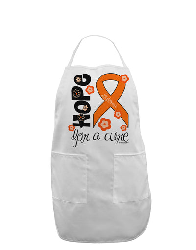 Hope for a Cure - Orange Ribbon Leukemia - Flowers Adult Apron-Bib Apron-TooLoud-White-One-Size-Davson Sales