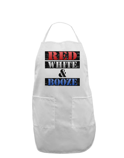 Red White & Booze Adult Apron-Bib Apron-TooLoud-White-One-Size-Davson Sales