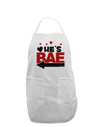 He's BAE - Left Arrow Adult Apron-Bib Apron-TooLoud-White-One-Size-Davson Sales