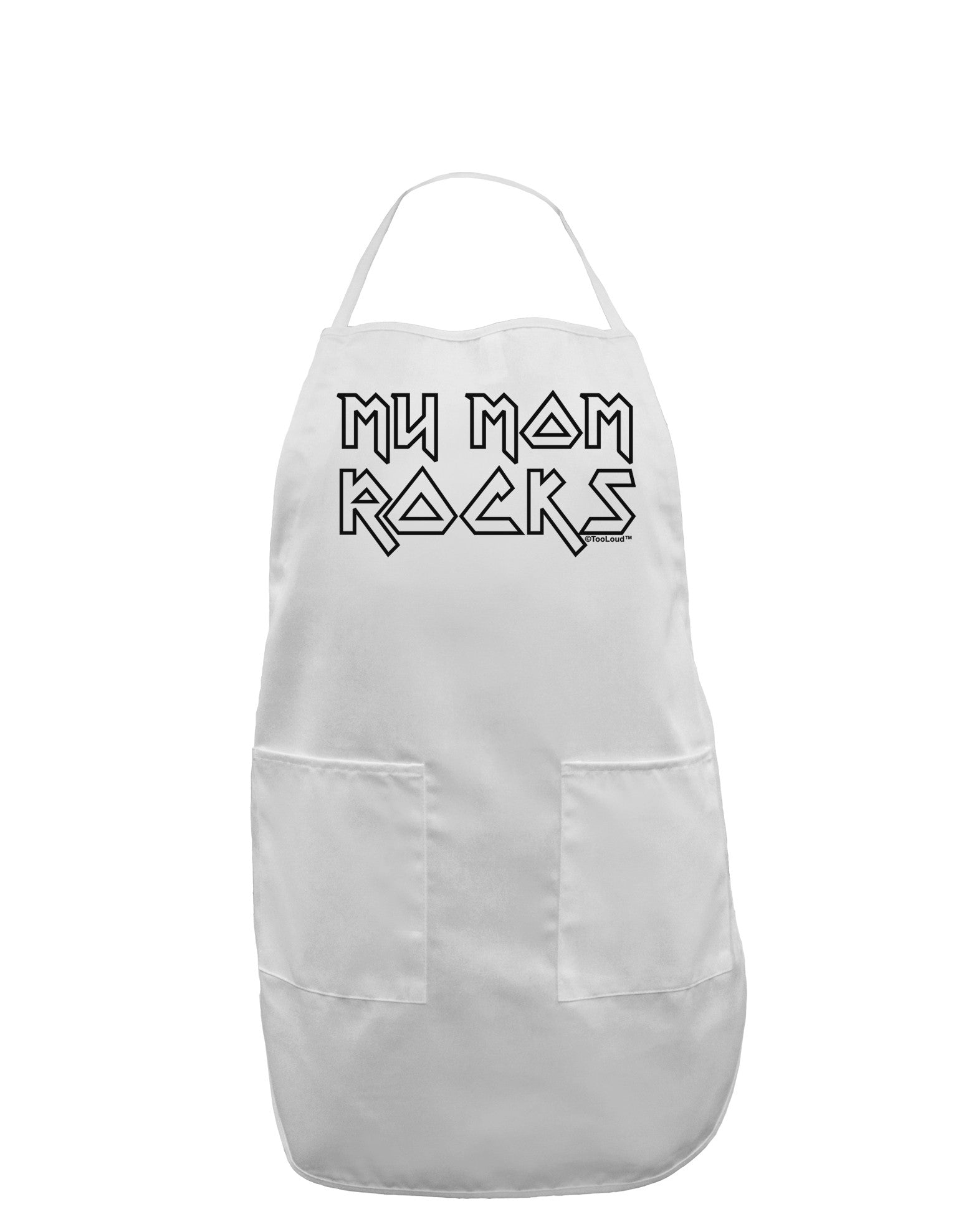 My Mom Rocks - Mother's Day Adult Apron-Bib Apron-TooLoud-White-One-Size-Davson Sales