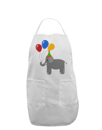 Cute Elephant with Balloons Adult Apron-Bib Apron-TooLoud-White-One-Size-Davson Sales