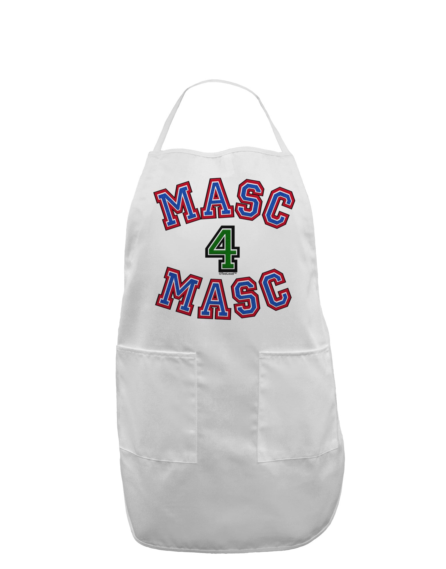 Masc 4 Masc College Stud Adult Apron by-Bib Apron-TooLoud-White-One-Size-Davson Sales