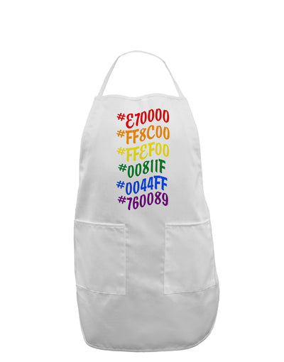 TooLoud Pride Flag Hex Code Adult Apron-Bib Apron-TooLoud-White-One-Size-Davson Sales