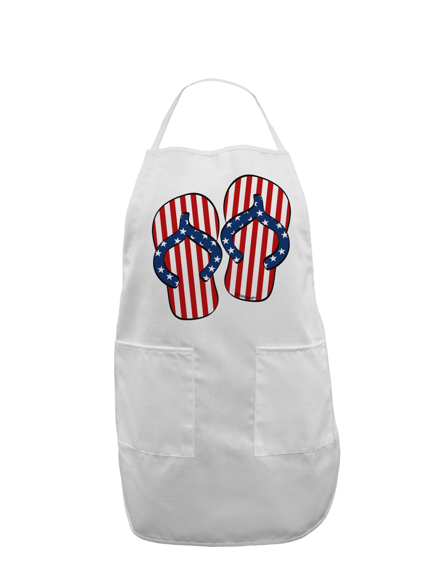 Stars and Stripes Flip Flops Adult Apron-Bib Apron-TooLoud-White-One-Size-Davson Sales