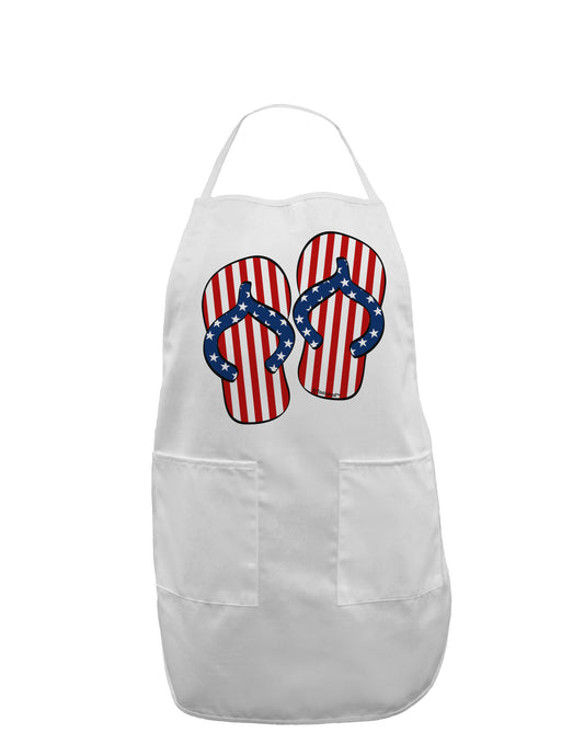 Stars and Stripes Flip Flops Adult Apron-Bib Apron-TooLoud-White-One-Size-Davson Sales