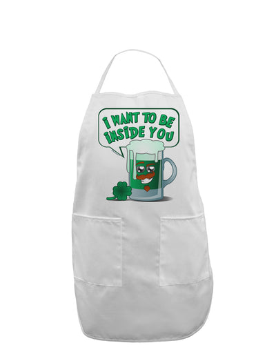 Green Beer - Inside You Adult Apron-Bib Apron-TooLoud-White-One-Size-Davson Sales