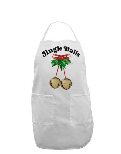 Jingle Balls with Text Adult Apron-Bib Apron-TooLoud-White-One-Size-Davson Sales