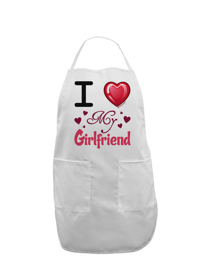 I Love Heart My Girlfriend Adult Apron-Bib Apron-TooLoud-White-One-Size-Davson Sales