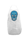 Version 3 Blue Day of the Dead Calavera Adult Apron-Bib Apron-TooLoud-White-One-Size-Davson Sales