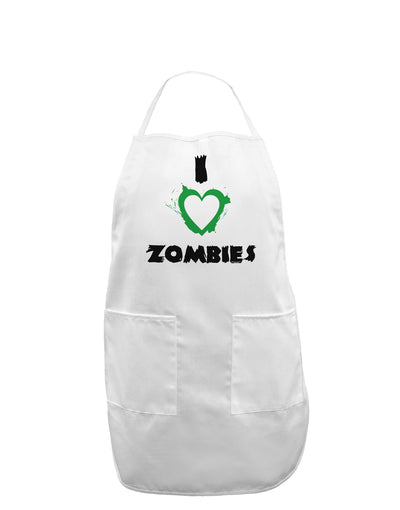 I Heart Zombies - Bloody Heart Green Adult Apron-Bib Apron-TooLoud-White-One-Size-Davson Sales