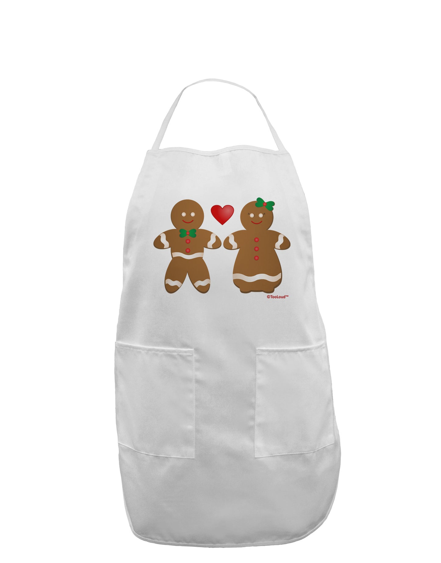 Gingerbread Man and Gingerbread Woman Couple Adult Apron by TooLoud-Bib Apron-TooLoud-White-One-Size-Davson Sales