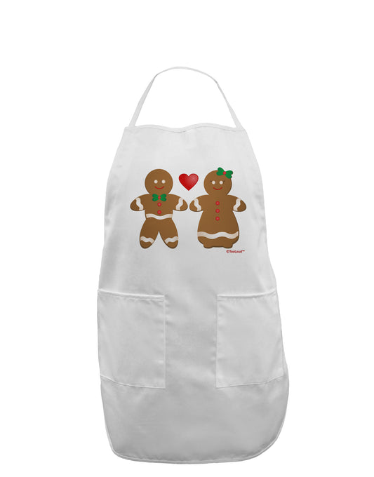 Gingerbread Man and Gingerbread Woman Couple Adult Apron by TooLoud-Bib Apron-TooLoud-White-One-Size-Davson Sales