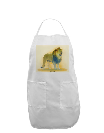 Lion Watercolor 1 Adult Apron-Bib Apron-TooLoud-White-One-Size-Davson Sales