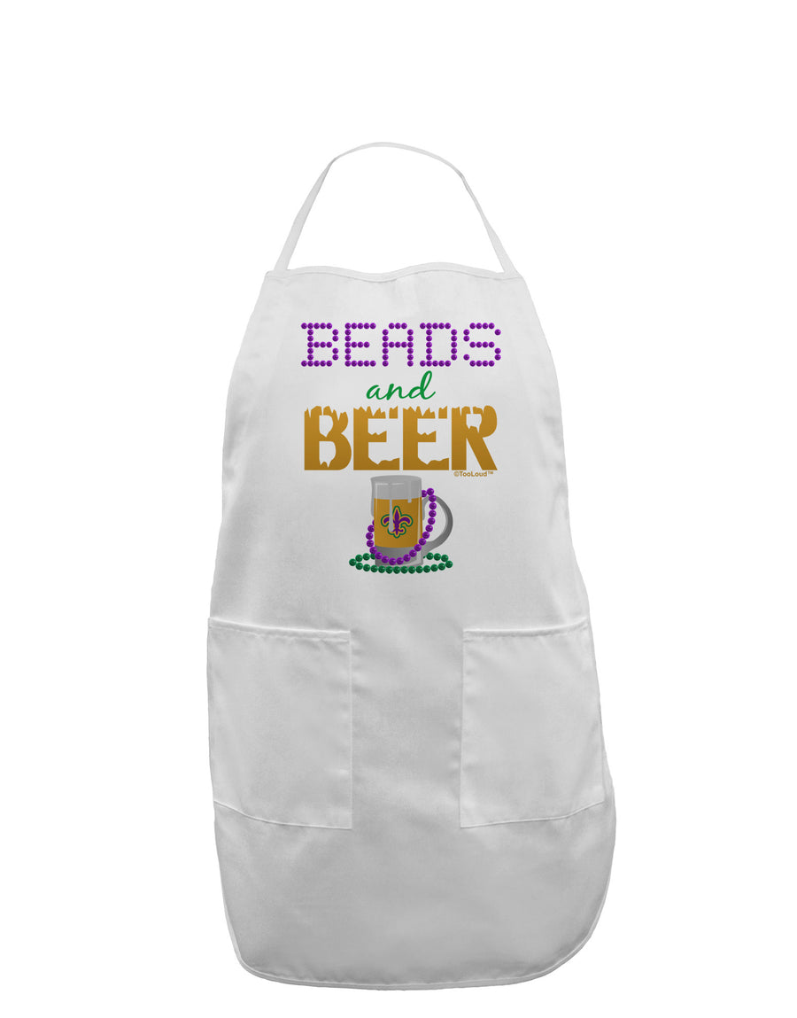 Beads And Beer Adult Apron-Bib Apron-TooLoud-White-One-Size-Davson Sales