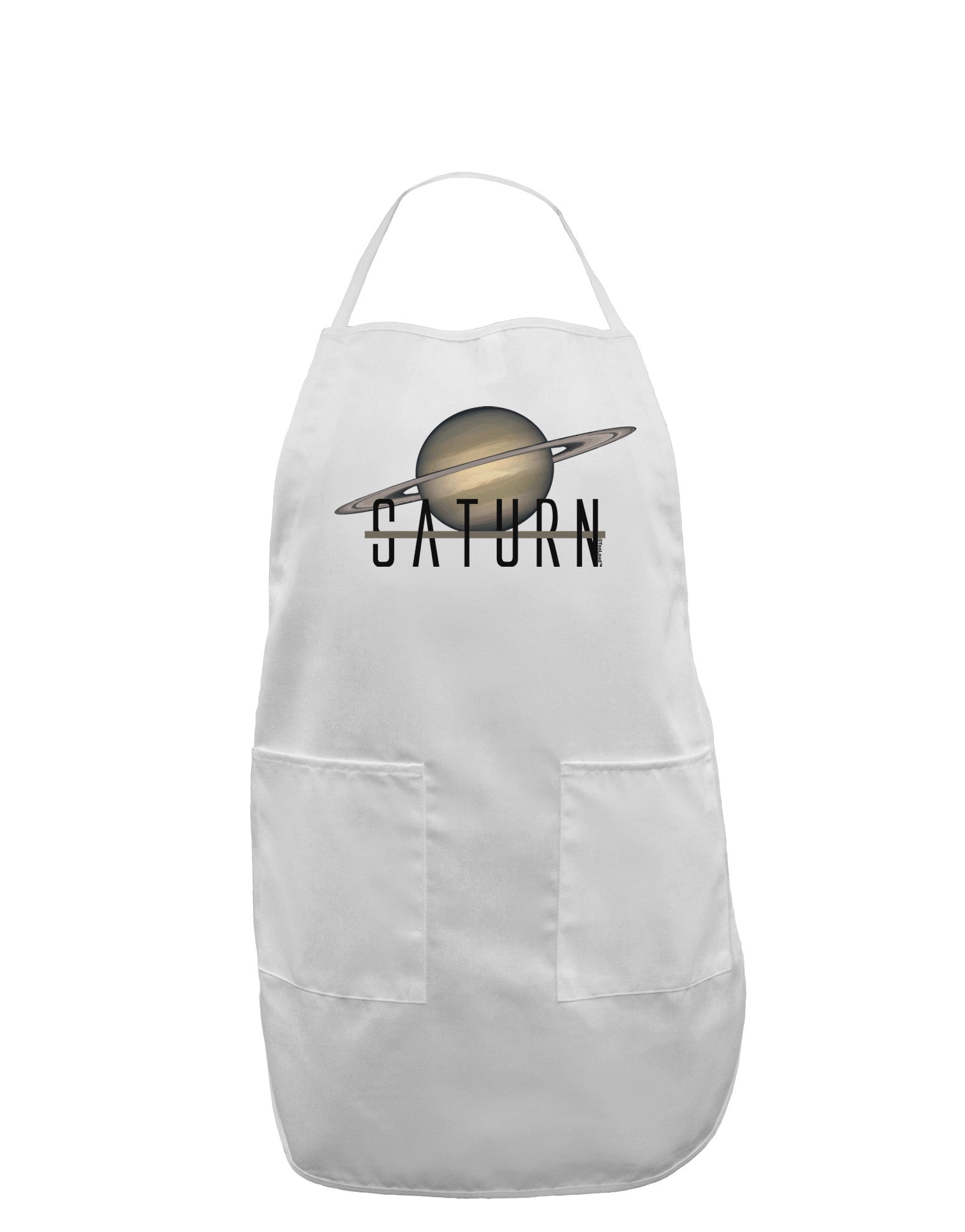 Planet Saturn Text Adult Apron-Bib Apron-TooLoud-White-One-Size-Davson Sales