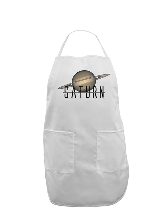 Planet Saturn Text Adult Apron-Bib Apron-TooLoud-White-One-Size-Davson Sales