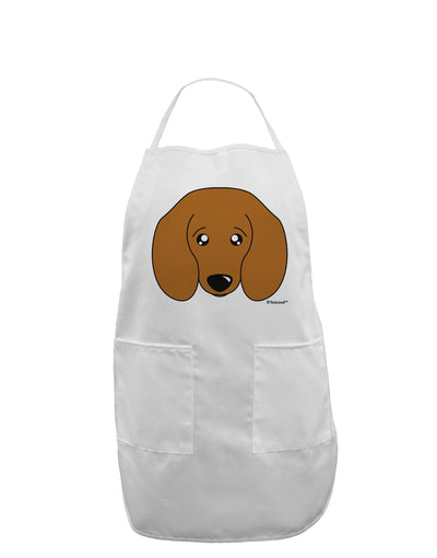 Cute Doxie Dachshund Dog Adult Apron by TooLoud-Bib Apron-TooLoud-White-One-Size-Davson Sales