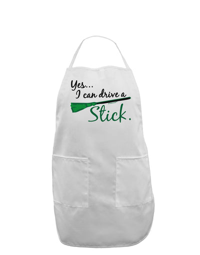 Drive Stick Green Adult Apron-Bib Apron-TooLoud-White-One-Size-Davson Sales