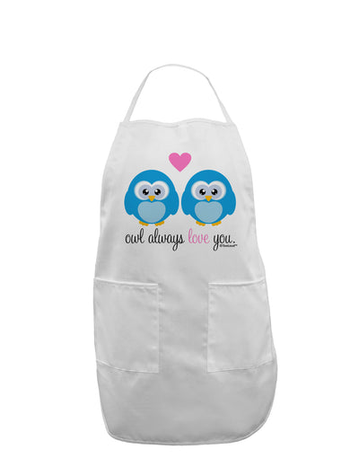Owl Always Love You - Blue Owls Adult Apron by TooLoud-Bib Apron-TooLoud-White-One-Size-Davson Sales