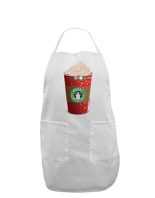 Merry Christmas Latte Cup Adult Apron-Bib Apron-TooLoud-White-One-Size-Davson Sales