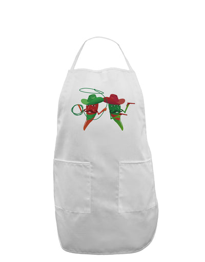 Cowboy Chili Peppers Adult Apron-Bib Apron-TooLoud-White-One-Size-Davson Sales