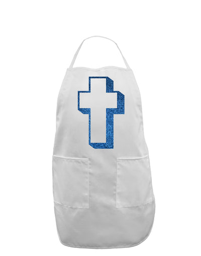 Simple Cross Design Glitter - Blue Adult Apron by TooLoud-Bib Apron-TooLoud-White-One-Size-Davson Sales