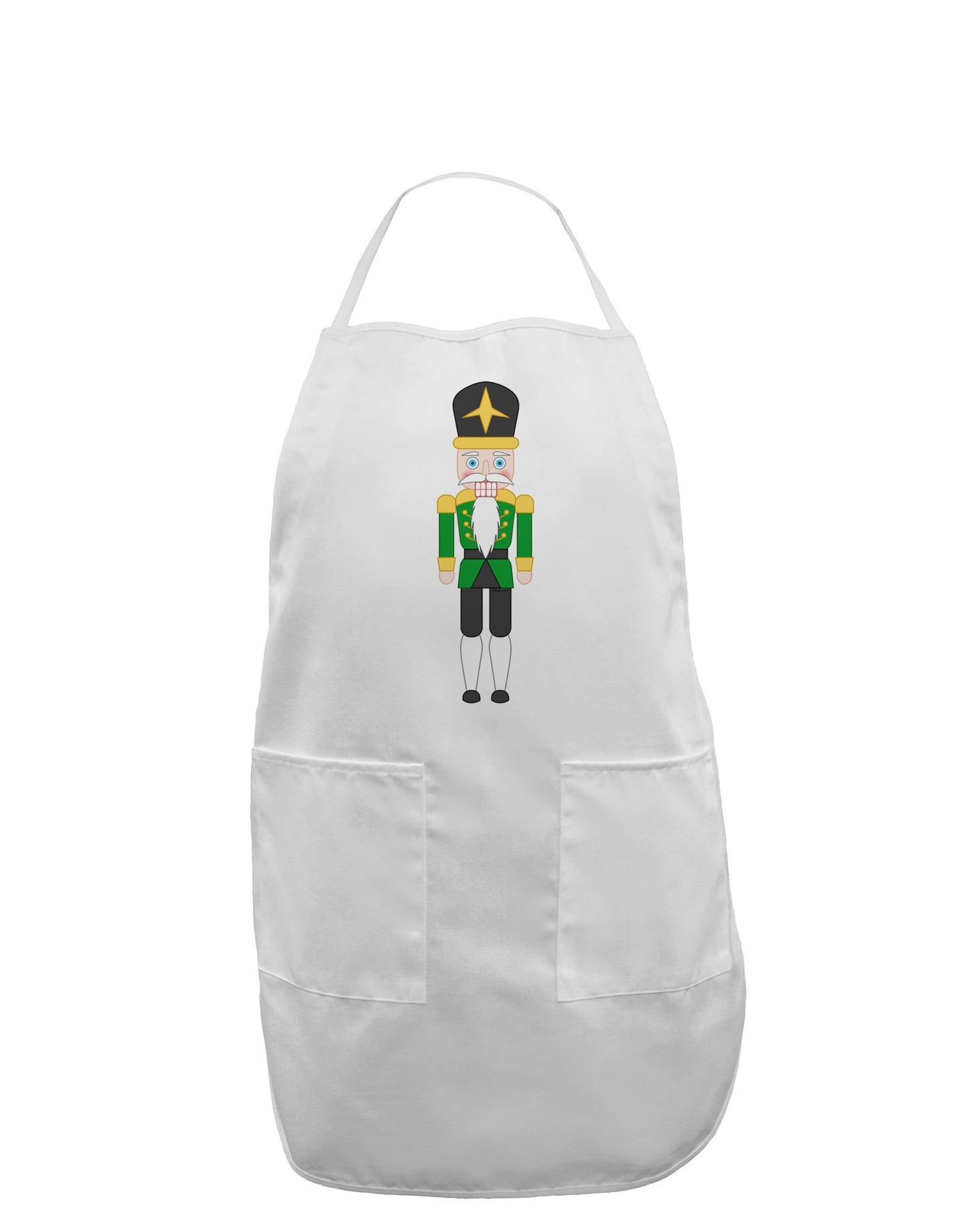 Nutcracker Design - Green Gold Black Adult Apron-Bib Apron-TooLoud-White-One-Size-Davson Sales