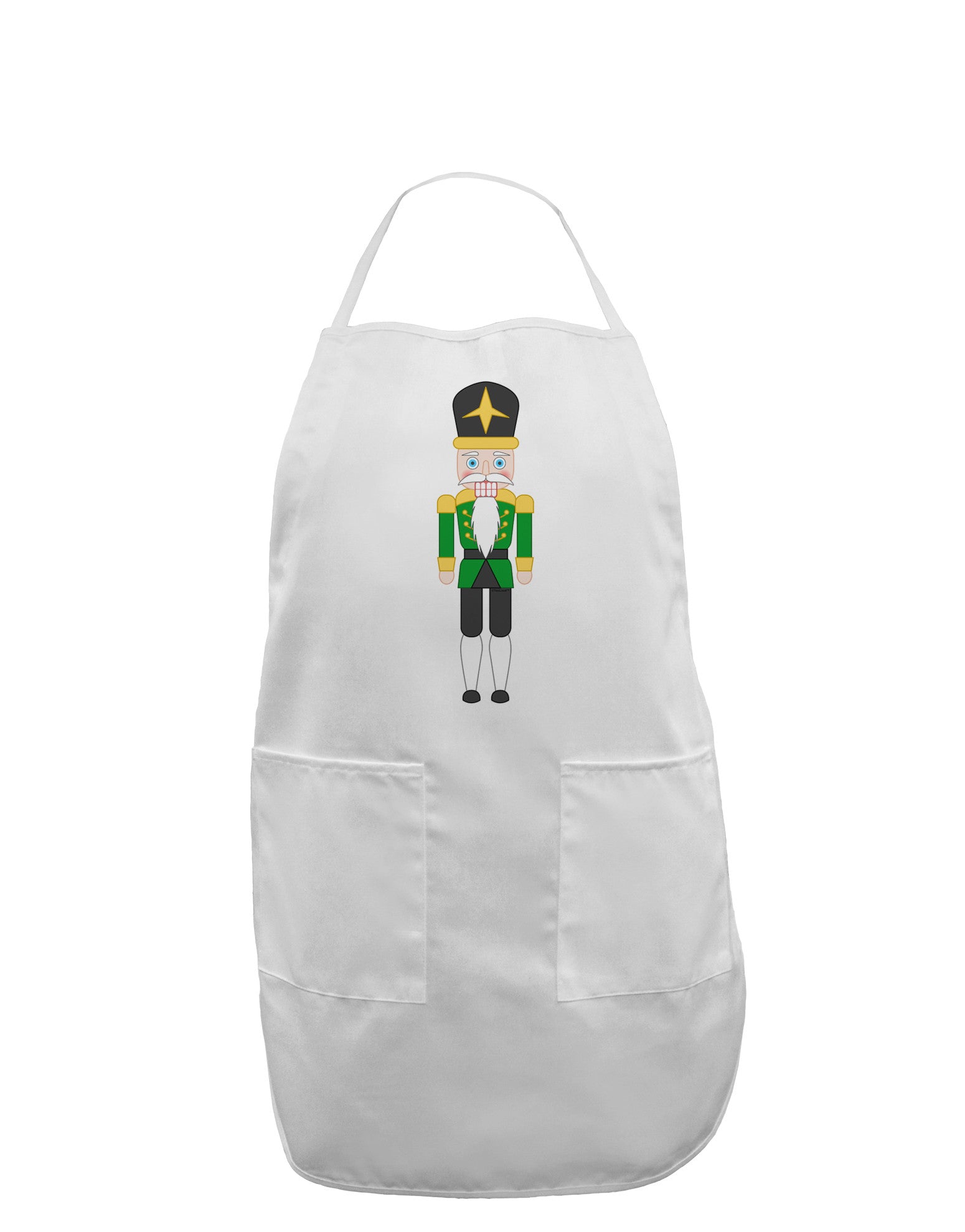 Nutcracker Design - Green Gold Black Adult Apron-Bib Apron-TooLoud-White-One-Size-Davson Sales