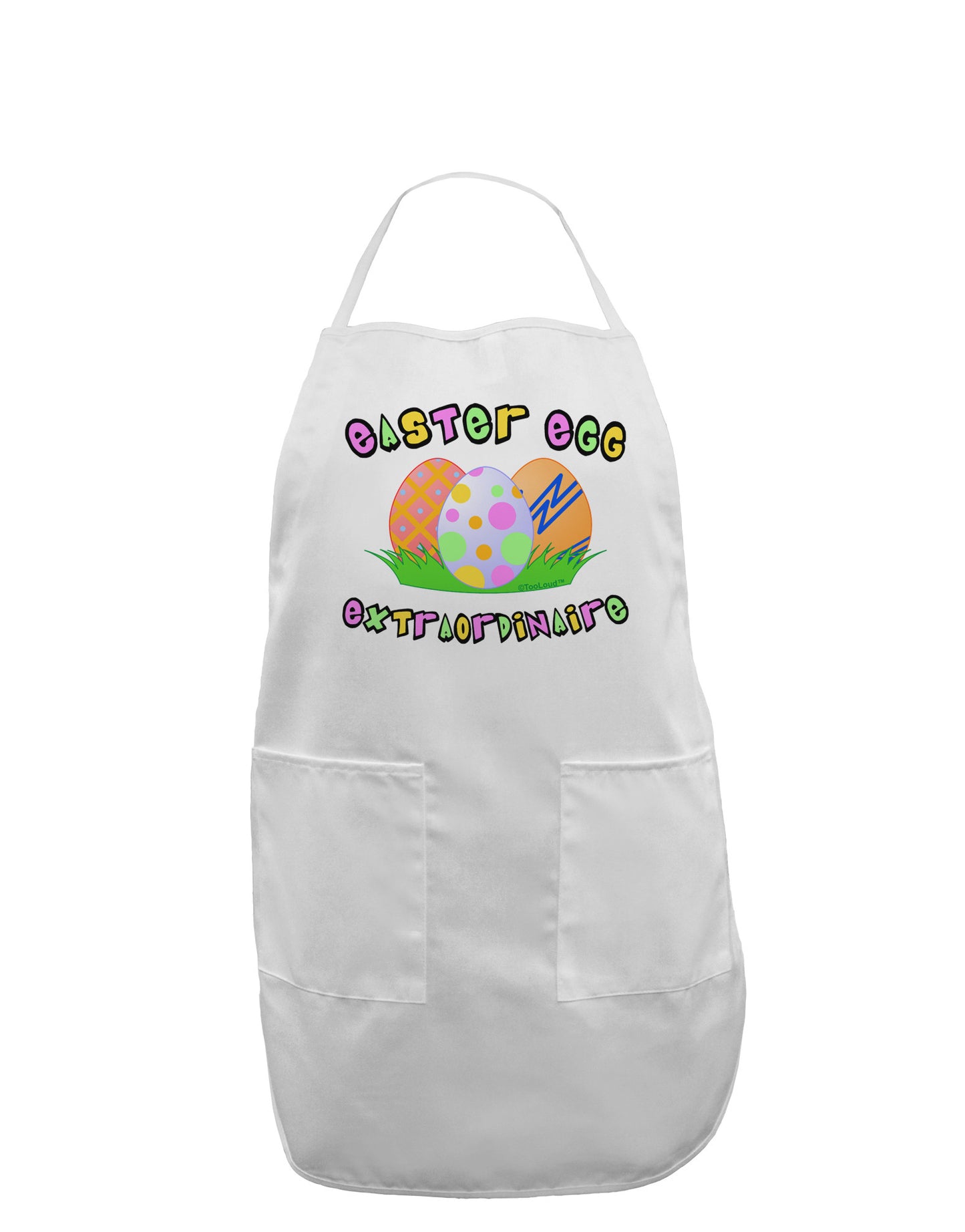 Easter Egg Extraordinaire Adult Apron-Bib Apron-TooLoud-White-One-Size-Davson Sales