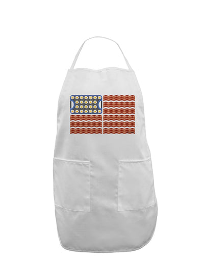 American Breakfast Flag - Bacon and Eggs Adult Apron-Bib Apron-TooLoud-White-One-Size-Davson Sales