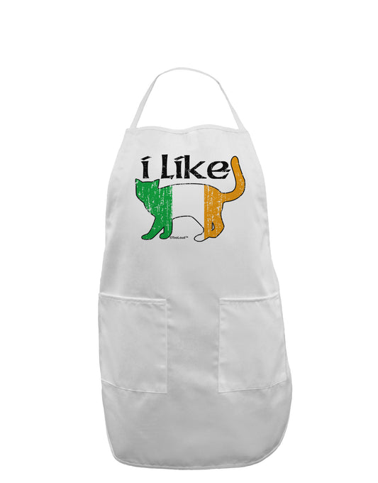 I Like Irish Cat Silhouette Adult Apron by TooLoud-Bib Apron-TooLoud-White-One-Size-Davson Sales