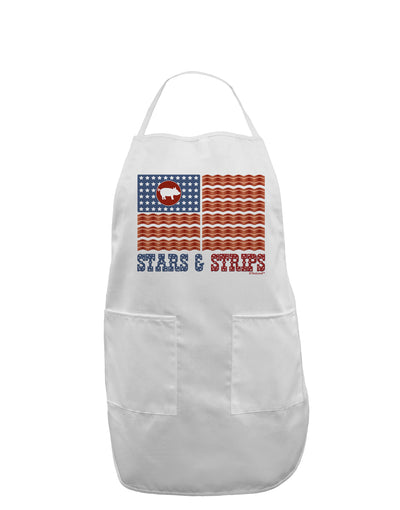 American Bacon Flag - Stars and Strips Adult Apron-Bib Apron-TooLoud-White-One-Size-Davson Sales