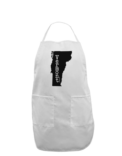 Vermont - United States Shape Adult Apron by TooLoud-Bib Apron-TooLoud-White-One-Size-Davson Sales