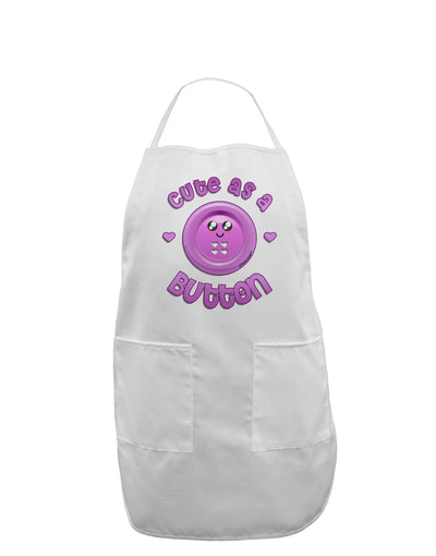 Cute As A Button Smiley Face Adult Apron-Bib Apron-TooLoud-White-One-Size-Davson Sales