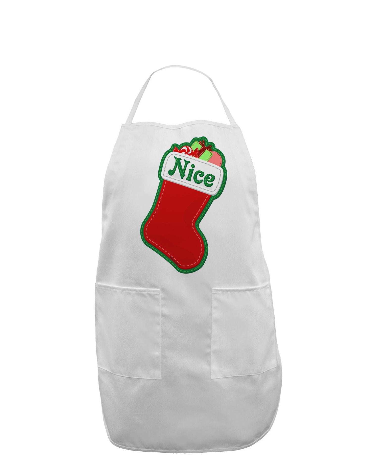 Nice Stocking Cute Christmas Adult Apron-Bib Apron-TooLoud-White-One-Size-Davson Sales