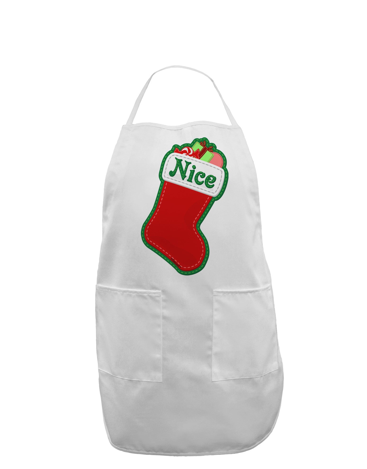 Nice Stocking Cute Christmas Adult Apron-Bib Apron-TooLoud-White-One-Size-Davson Sales