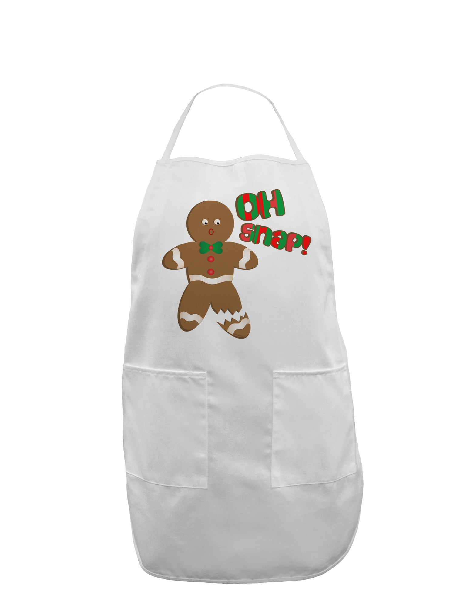 Oh Snap Gingerbread Man Christmas Adult Apron-Bib Apron-TooLoud-White-One-Size-Davson Sales