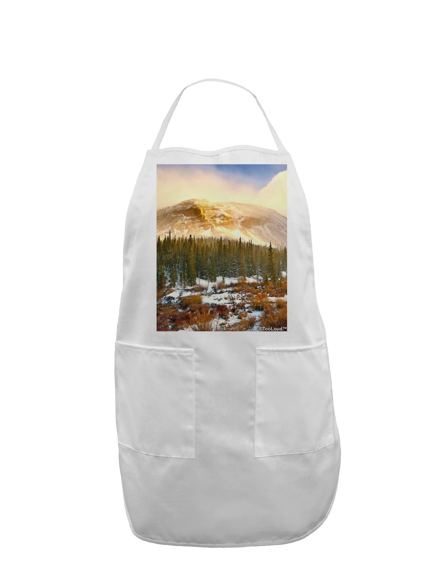 Nature Photography - Mountain Glow Adult Apron by-Bib Apron-TooLoud-White-One-Size-Davson Sales