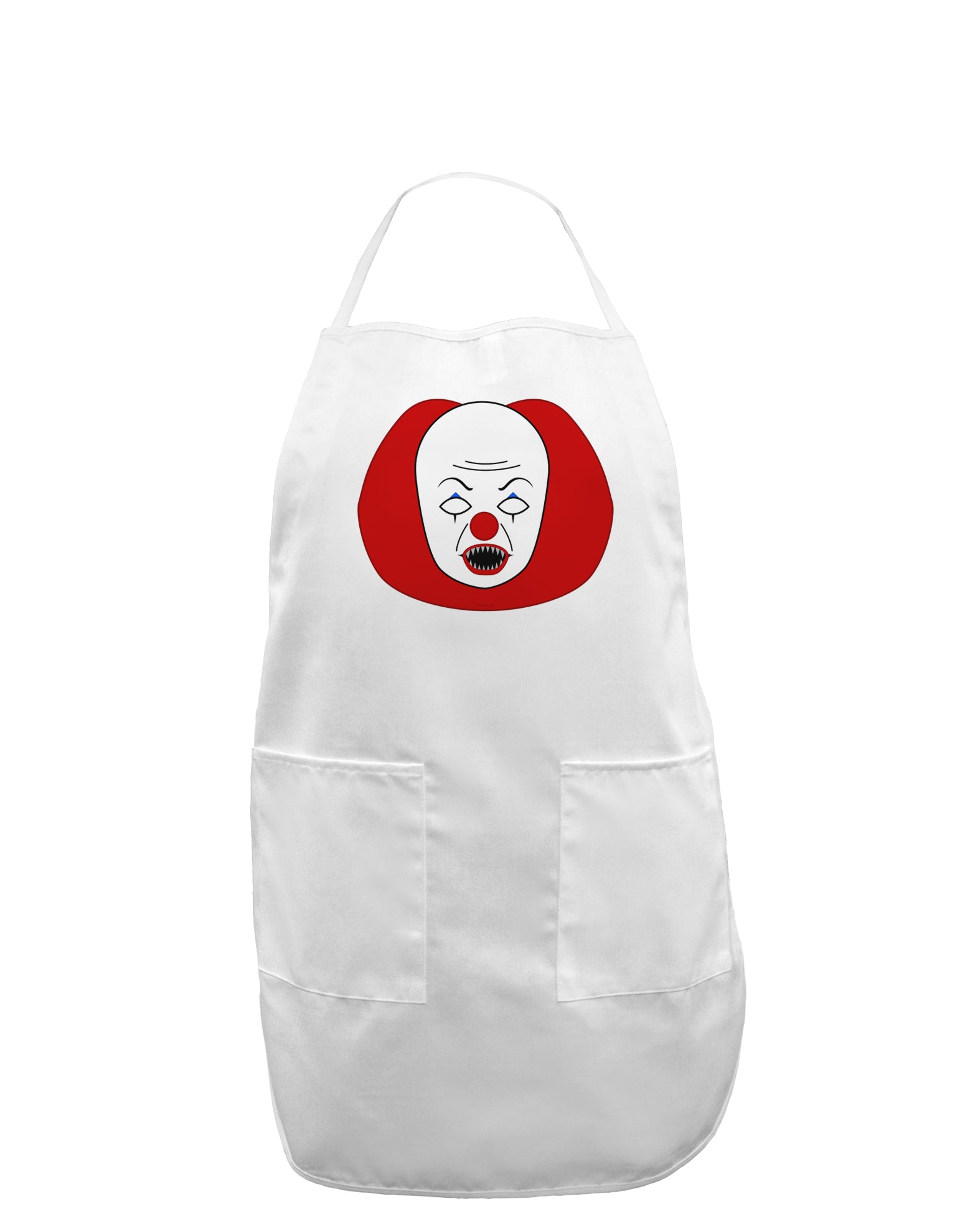 Scary Face Clown - Halloween Adult Apron-Bib Apron-TooLoud-White-One-Size-Davson Sales