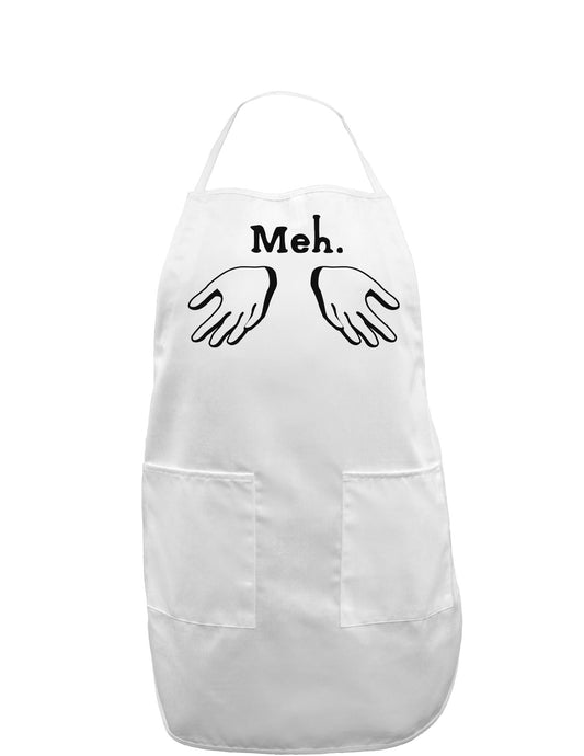 Meh with Hands Adult Apron-Bib Apron-TooLoud-White-One-Size-Davson Sales