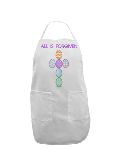 All is forgiven Cross Faux Applique Adult Apron-Bib Apron-TooLoud-White-One-Size-Davson Sales