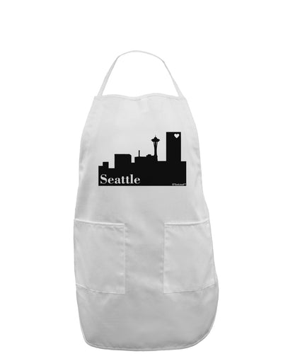 Seattle Skyline with Space Needle Adult Apron by TooLoud-Bib Apron-TooLoud-White-One-Size-Davson Sales