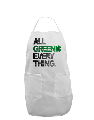 All Green Everything Distressed Adult Apron-Bib Apron-TooLoud-White-One-Size-Davson Sales