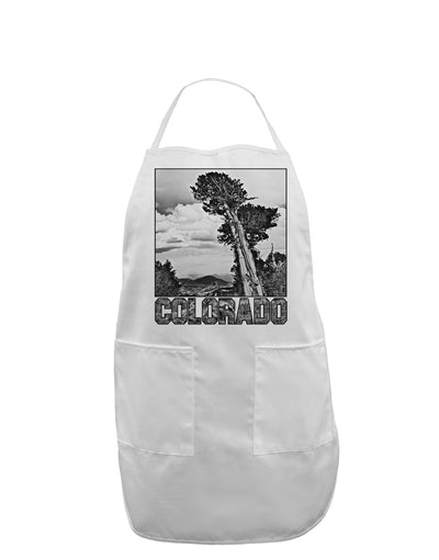 Colorado Landscape Text BW Adult Apron-Bib Apron-TooLoud-White-One-Size-Davson Sales