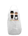 Cute Pilgrim Couple Happy Thanksgiving Adult Apron-Bib Apron-TooLoud-White-One-Size-Davson Sales