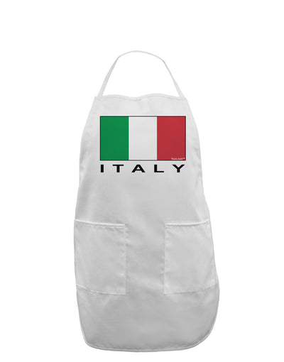 Italian Flag - Italy Text Adult Apron by TooLoud-Bib Apron-TooLoud-White-One-Size-Davson Sales