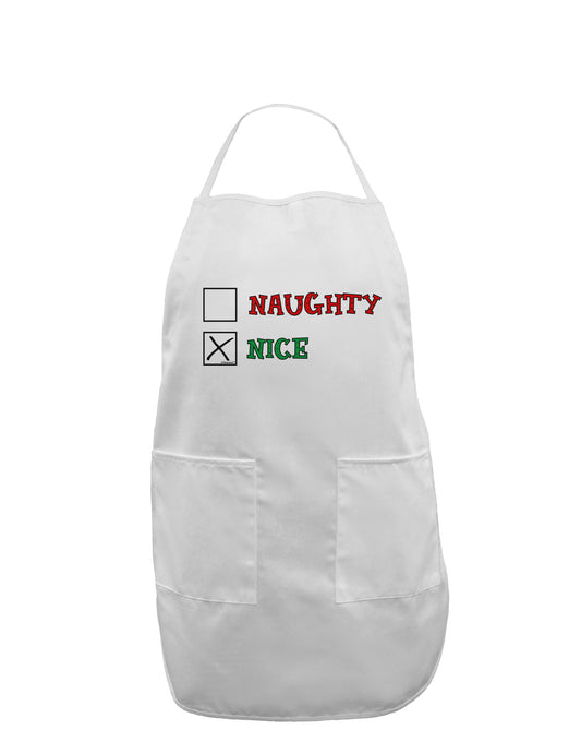 Naughty or Nice Christmas - Nice Adult Apron-Bib Apron-TooLoud-White-One-Size-Davson Sales